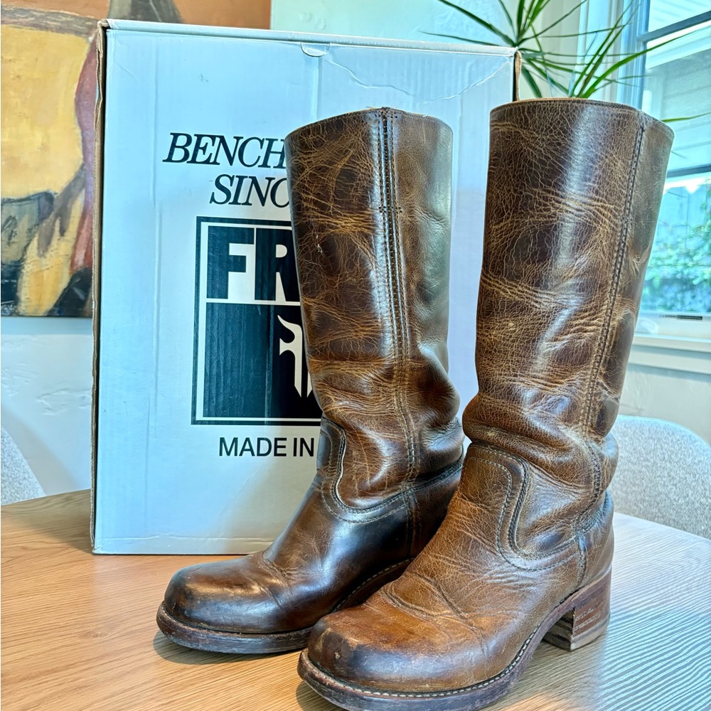 Frye Campus 14L Brown Heeled Boots